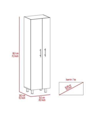 71.3 inch High Cleaning Supplies Cabinet with 5 Shelves for Mop Broom Storage