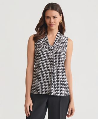 Women's Printed Knot-Neck Sleeveless Top