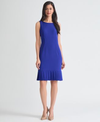 Women's Stretch-Crepe Pleat-Hem Sheath Dress