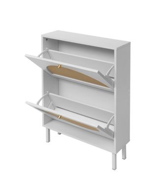 Streamdale 2 Door Shoe Rack, Rattan, Double Layer, Suitable for Living Room, Hallway