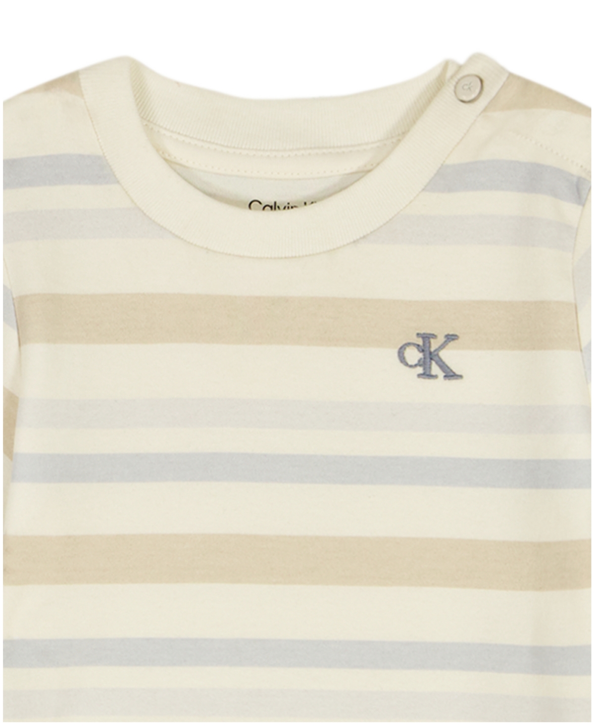 Calvin Klein Baby Boys' Striped Bodysuit and Overall, 2-Piece Set