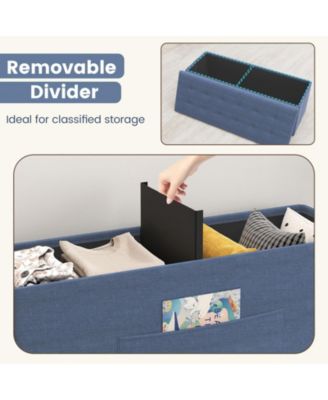 43'' Folding Storage Ottoman Bench w/ Removable Divider & Side Pocket Bedroom
