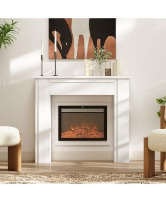 Modern Fireplace Mantel, Fireplace Surround with Leg,