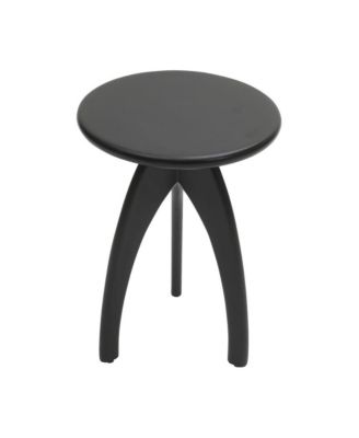 Aero Curved Space Age Round Mid-Century Modern Solid Wood Accent End Table