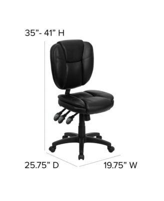 Mid-Back Ergonomic Task Office Chair with Pillow Top, Multifunction Swivel Design