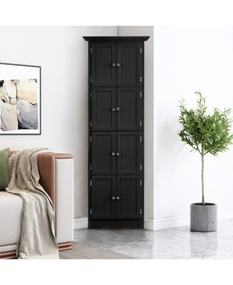 72 Inch Corner Cabinet with Shelves