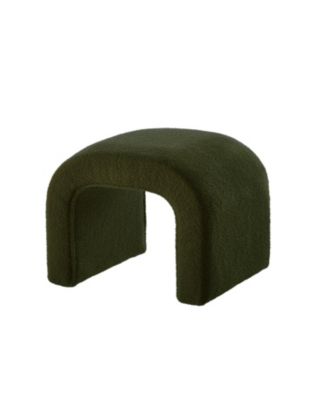U-Shaped Teddy Ottoman Bench Set of 3 - Dark Green