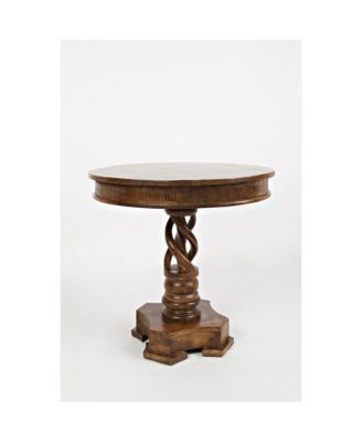 Global Archive Hand Carved Solid Mango Wood Pedestal Table
