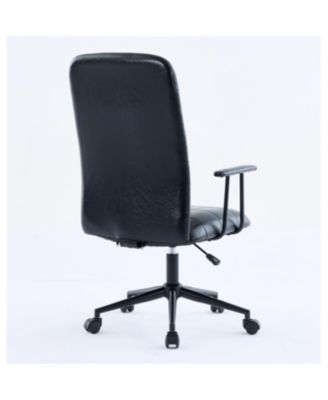 Antique PU Leather Office Chair with High Backrest & Swivel