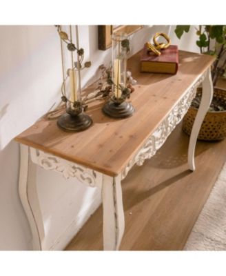 Antique White Carved Console Table