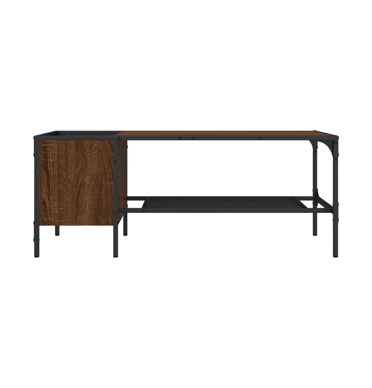 vidaXL Coffee Table Brown Oak and Black Engineered Wood and Metal Medium