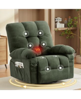 Streamdale Massage Swivel Recliner Chair w/Vibration & Heat, 350LBS Capacity, USB Port