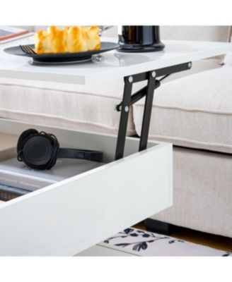 Lift Top Coffee Table with Hidden Storage LED Lights