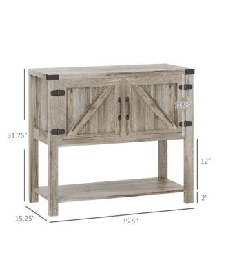 Farmhouse Double Door Bar Cabinet with Shelf