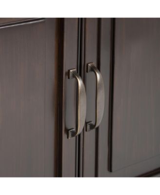 Handcrafted Solid Wood Cabinet with Dark Chestnut Brown Finish 2 Drawers and Adjustable Shelves