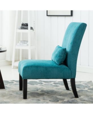  Pisano Contemporary Chenille Fabric Armless Chair with Pillow
