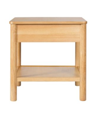 Wood Side Table with Storage - Light Luxury