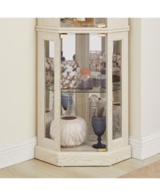 Lighted Corner Curio Cabinet - Display Case - White