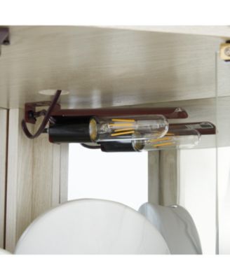 Lighted Corner Glass Curio Cabinet, Bar & Wine Cabinet, White