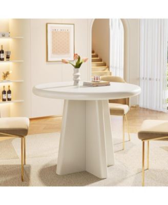 31.5-Inch Wood Sturdy Base, Modern Dinner Furniture Round Dining Table