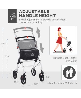 Upright Walker, Walking Aid Rolling Walker with Tray
