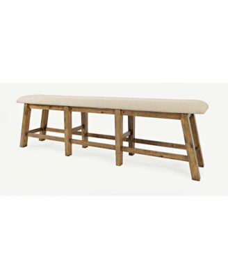 Telluride Rustic Farmhouse Solid Wood Upholstered 85" Counter Height Bench