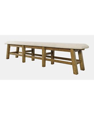 Telluride Rustic Farmhouse Solid Wood 85" Upholstered Dining Bench
