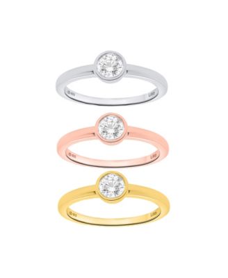 3-Pc. Lab-Grown Diamond Ring (1.ct. t.w.) Set in Sterling Silver, 14k Yellow Gold Plating & 14k Rose Gold Plating Sterling Silver