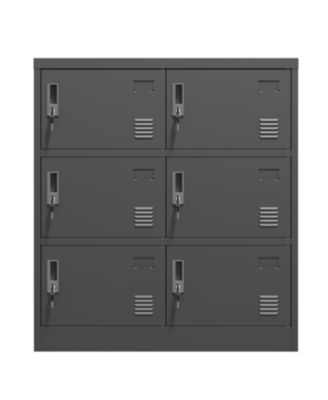 Streamdale 6-Door Employee Storage Locker w/ Card Slot (Black)