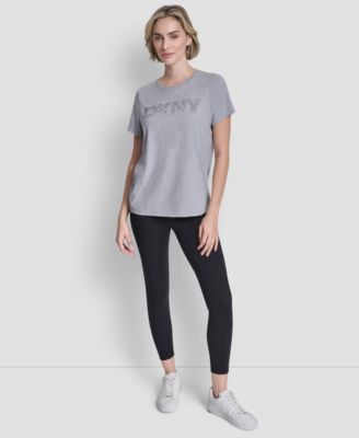 Women's Ombre Rhinestone Short-Sleeve Top