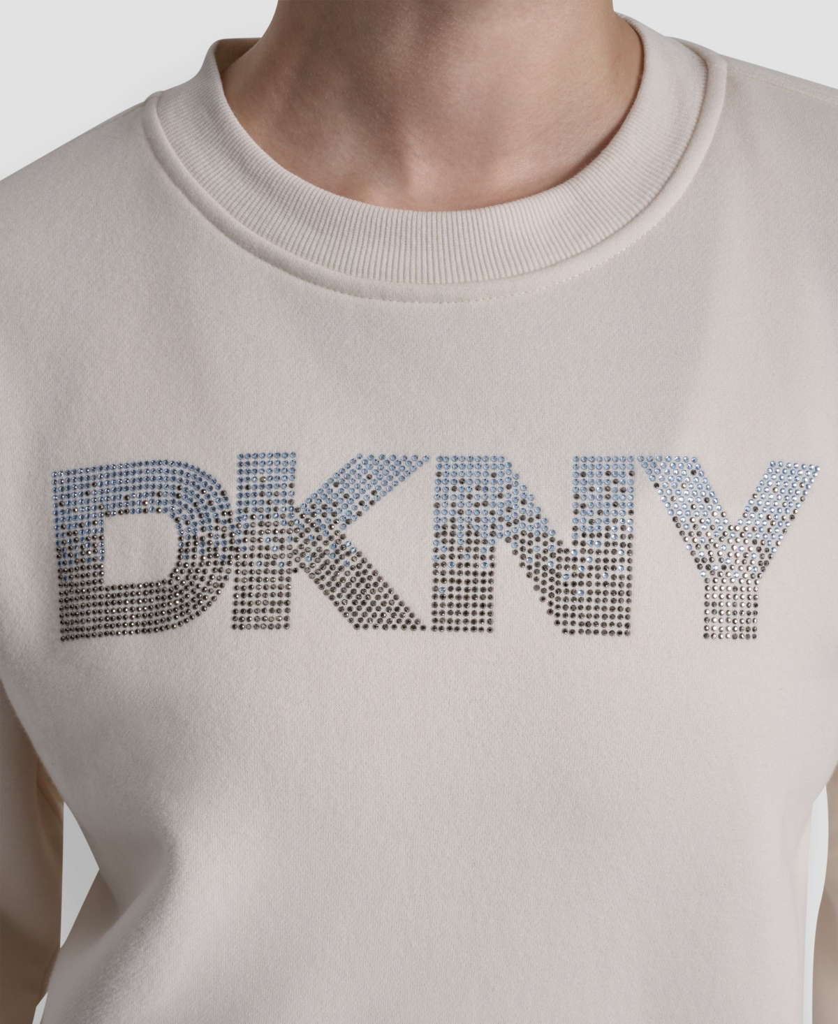 Dkny Sport Women's Nolita Rhinestone Logo Crewneck Sweatshirt