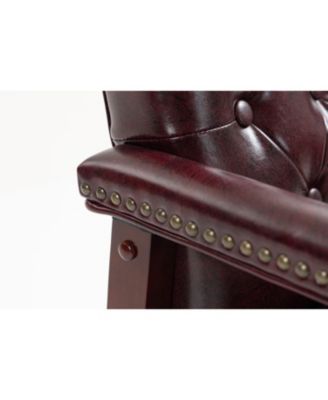 Streamdale Leather Reception Guest Chair Burgundy