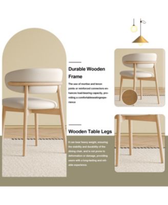 Mid-Century Modern Wood Dining Chair (Set of 2) - Natural Wood Color