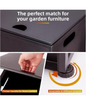 20LB Propane Tank Cover Table, Outdoor Weatherproof Tank Hideaway with Handles for Fire Pits