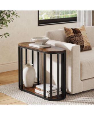 Narrow End Table with Storage, 31.5"D x 11.81"W x 23.62"H (1)