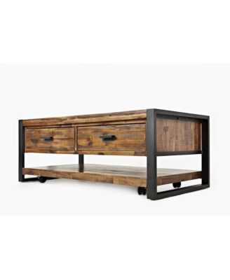 Loftworks Modern Industrial Distressed Acacia 48" Coffee Table with Drawers