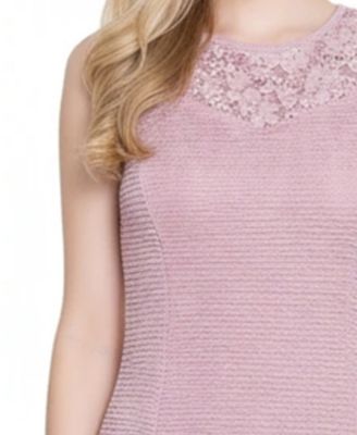 Women's Two Piece Novelty Knit and Lace Dress Set