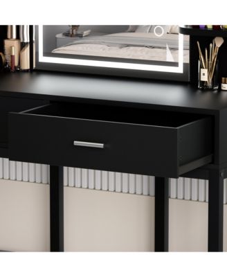 Makeup Vanity with Mirror and Lights, Vanity Table with Drawers