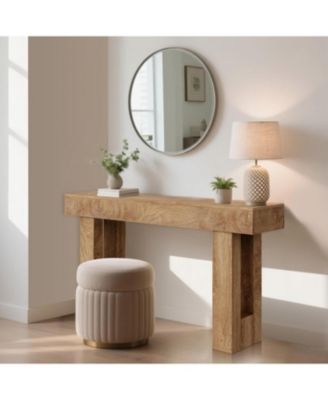 63" Long Console Table, Wooden Entry Table for Entryway, Rustic Sofa Tables Behind Couch, Foyer Hallway Tables for Entryway