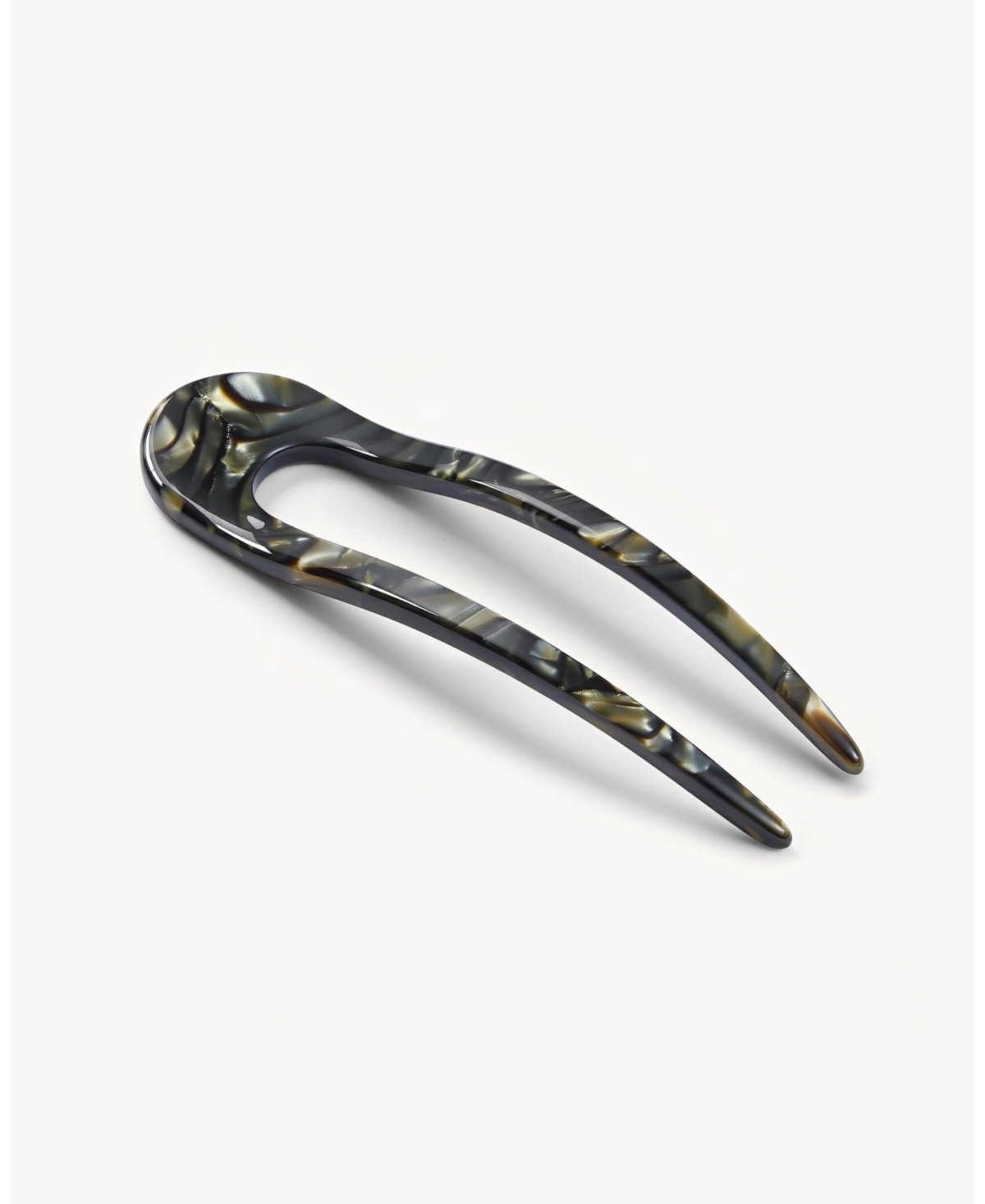 Machete French Hair Pin in Midnight Horn
