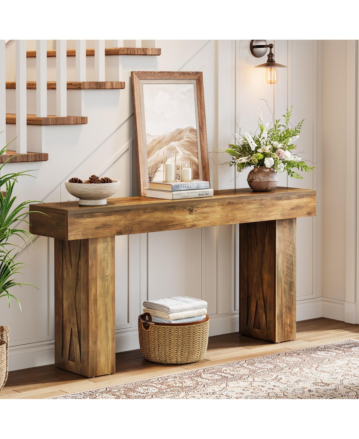 Tribesigns 63-Inch Narrow Console Table, Modern Sofa Table for Hallway