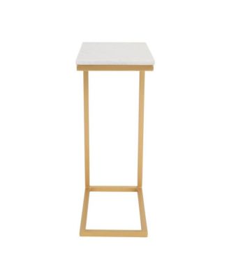 Aurora Solid Marble Modern Luxury Glam Accent C-Table (Set of 2)