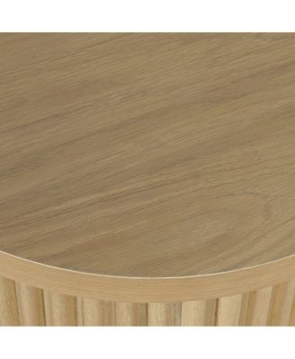 Auden 24" Round Mid-Century Modern Fluted Pedestal Base End Table