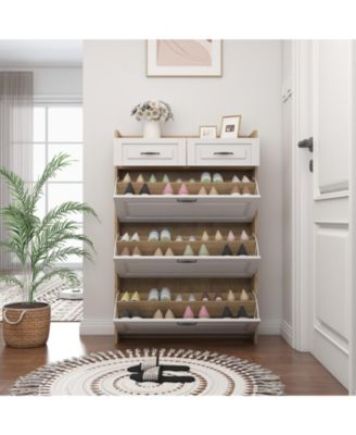 3 Classical Rotating Shoe Cabinet with Drawers