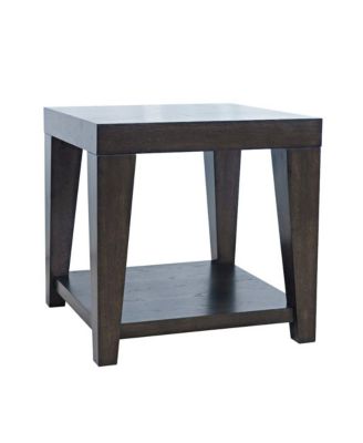 Laurel Creek Modern Contemporary 24" Square End Table with Open Shelf