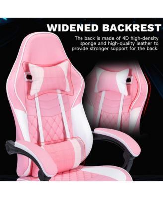 Leather Backrest Recline 90 ° - 135 °  Gaming Chair