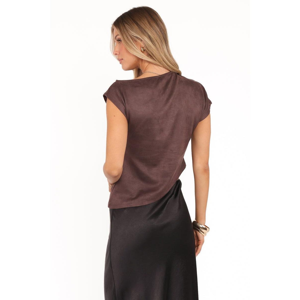 Petal and Pup Women's Vaila Faux Suede Off Shoulder Top