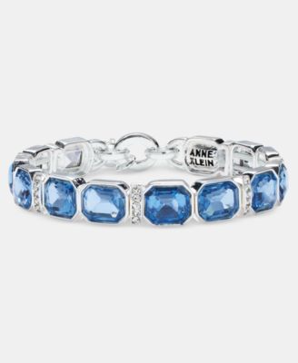 Pav&eacute; Bar & Emerald-Cut Stone Stretch Bracelet