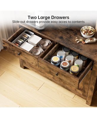 Kitchen Pantry Storage Cabinet, Freestanding Hutch Cabinet with Buffet Cupboard, Tall Storage Cabinets with Adjustable Shelves