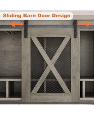 Buffet Cabinet 46.5" Large Buffet Sideboard Cabinet with Sliding Barn Doors